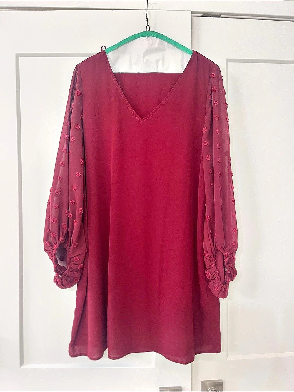 Pink Lily Burgundy Long Sleeve Dress